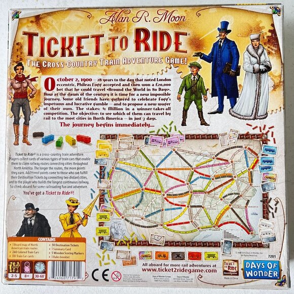 Ticket To Ride Board Game By Days Of Wonder Ages 8+ 2-5 Players Pre-owned - Picture 5 of 5